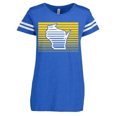 Milwaukee Wisconsin Retro Gradient Stripes Enza Ladies Jersey Football T-Shirt