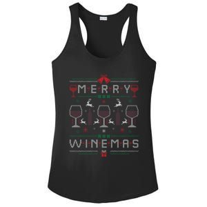 Merry Winemas Red Wine Ugly Christmas For Wine Lover Gift Ladies PosiCharge Competitor Racerback Tank