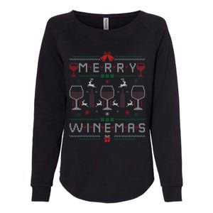 Merry Winemas Red Wine Ugly Christmas For Wine Lover Gift Womens California Wash Sweatshirt