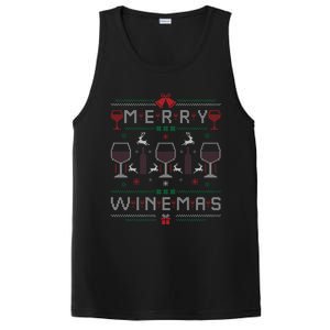 Merry Winemas Red Wine Ugly Christmas For Wine Lover Gift PosiCharge Competitor Tank