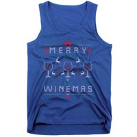 Merry Winemas Red Wine Ugly Christmas For Wine Lover Gift Tank Top