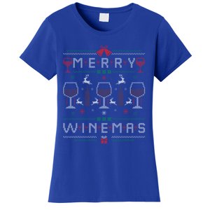 Merry Winemas Red Wine Ugly Christmas For Wine Lover Gift Women's T-Shirt