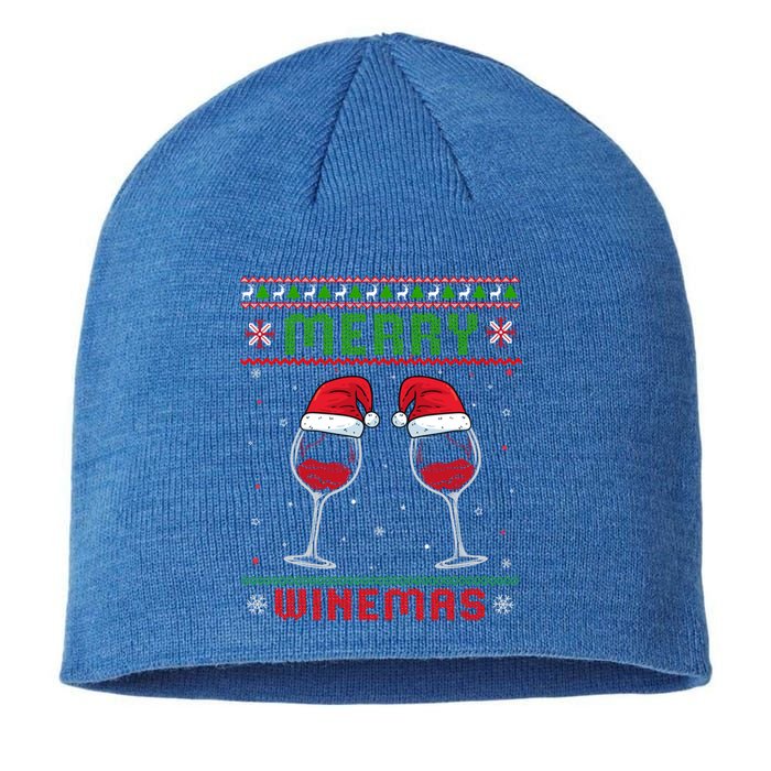 Merry Winemas Red Wine Ugly Christmas For Wine Lover Great Gift Sustainable Beanie