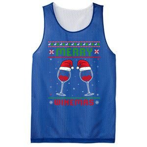 Merry Winemas Red Wine Ugly Christmas For Wine Lover Great Gift Mesh Reversible Basketball Jersey Tank