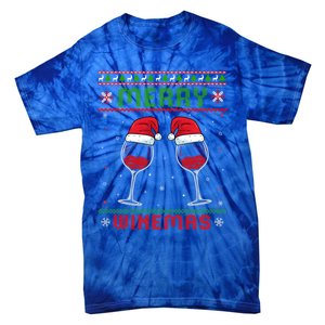 Merry Winemas Red Wine Ugly Christmas For Wine Lover Great Gift Tie-Dye T-Shirt