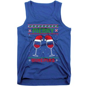 Merry Winemas Red Wine Ugly Christmas For Wine Lover Great Gift Tank Top