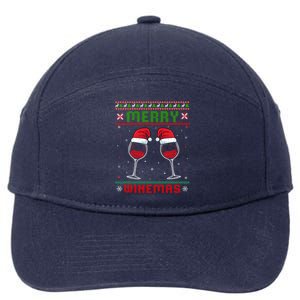 Merry Winemas Red Wine Ugly Christmas For Wine Lover Great Gift 7-Panel Snapback Hat