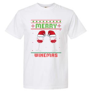 Merry Winemas Red Wine Ugly Christmas For Wine Lover Great Gift Garment-Dyed Heavyweight T-Shirt