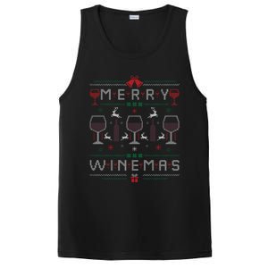 Merry Winemas Red Wine Ugly Christmas Wine Lover Gift PosiCharge Competitor Tank