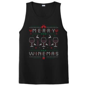 Merry Winemas Red Wine Ugly Christmas For Wine Lover Gift PosiCharge Competitor Tank