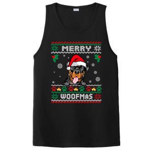 Merry Woofmas Rottweiler Dog Funny Ugly Christmas Sweater Gift PosiCharge Competitor Tank