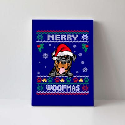 Merry Woofmas Rottweiler Dog Funny Ugly Christmas Sweater Gift Canvas