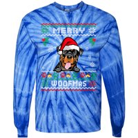 Merry Woofmas Rottweiler Dog Funny Ugly Christmas Sweater Gift Tie-Dye Long Sleeve Shirt