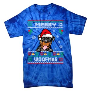 Merry Woofmas Rottweiler Dog Funny Ugly Christmas Sweater Gift Tie-Dye T-Shirt