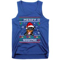 Merry Woofmas Rottweiler Dog Funny Ugly Christmas Sweater Gift Tank Top