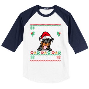 Merry Woofmas Rottweiler Dog Funny Ugly Christmas Sweater Gift Baseball Sleeve Shirt