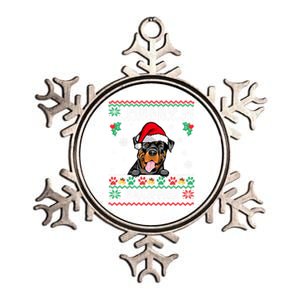 Merry Woofmas Rottweiler Dog Funny Ugly Christmas Sweater Gift Metallic Star Ornament