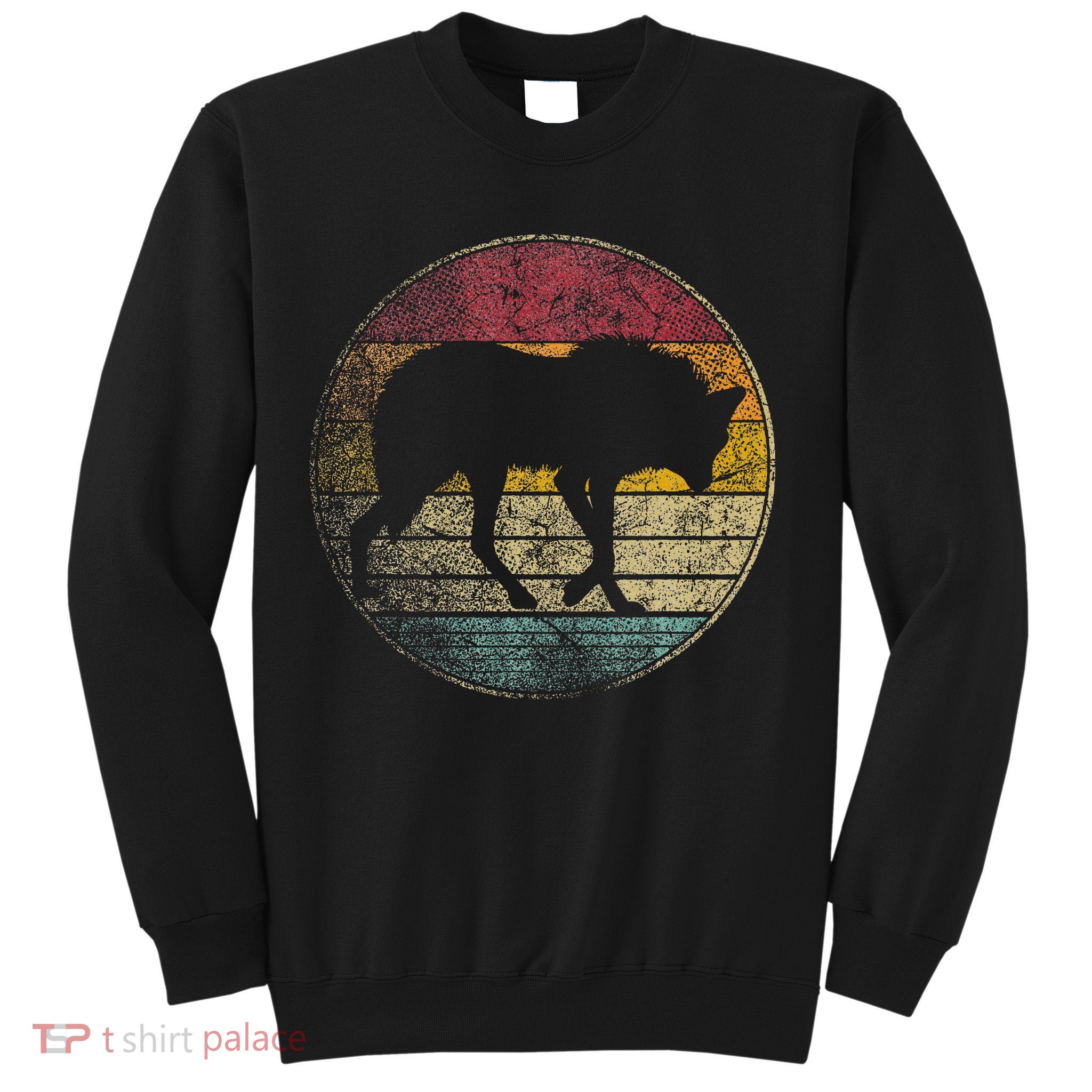 Maned Wolf Retro Style Sunset Vintage 70s 80s 90s Sweatshirt