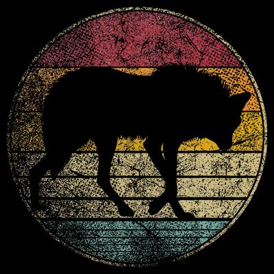 Maned Wolf Retro Style Sunset Vintage 70s 80s 90s T-Shirt