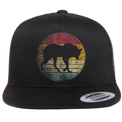 Maned Wolf Retro Style Sunset Vintage 70s 80s 90s Flatbill Hat