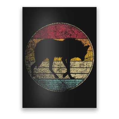 Maned Wolf Retro Style Sunset Vintage 70s 80s 90s Poster