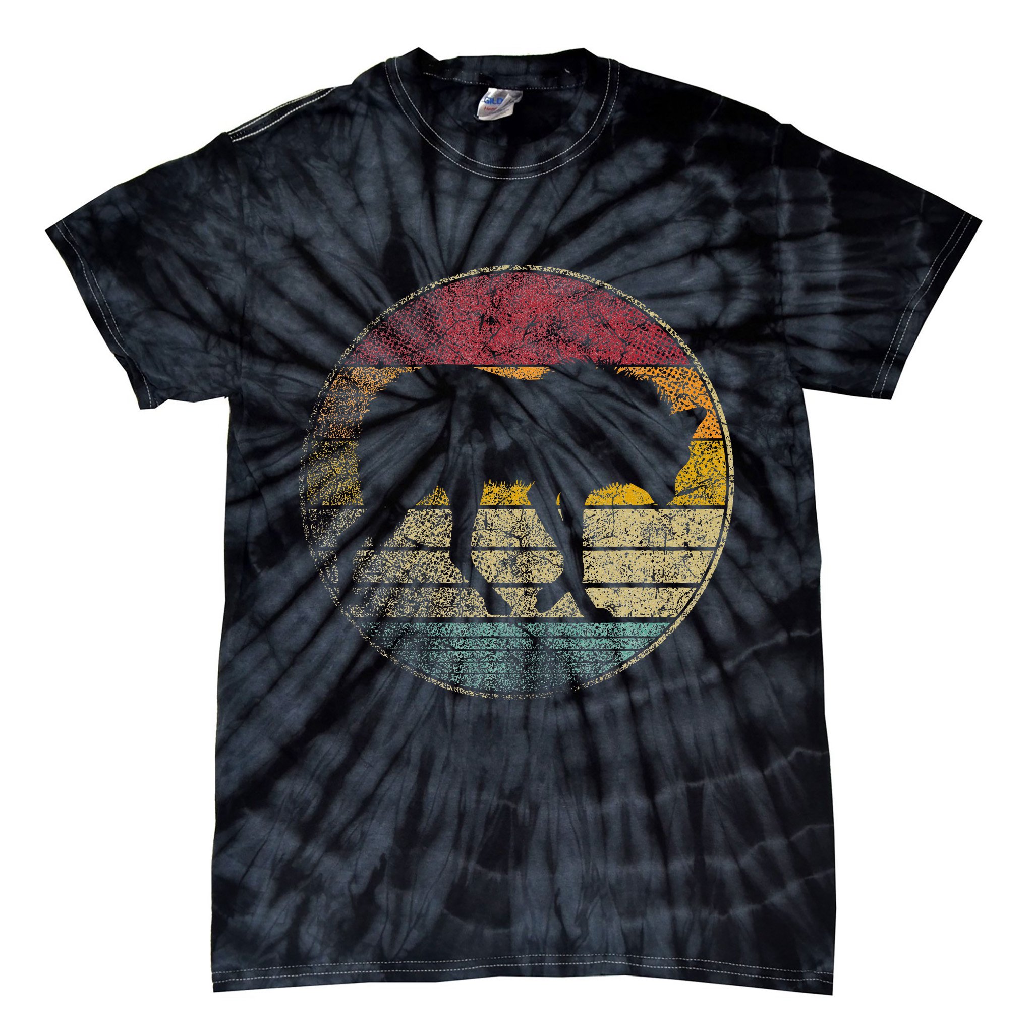 Maned Wolf Retro Style Sunset Vintage 70s 80s 90s Tie-Dye T-Shirt