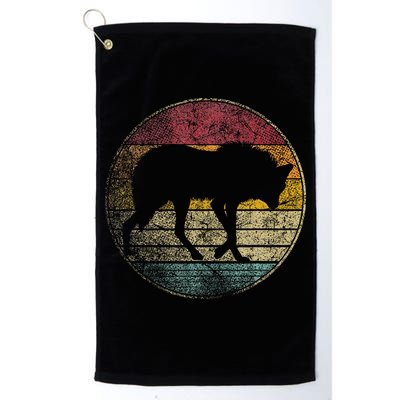 Maned Wolf Retro Style Sunset Vintage 70s 80s 90s Golf Towel