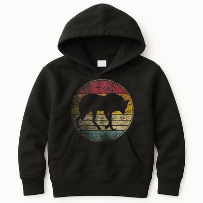 Maned Wolf Retro Style Sunset Vintage 70s 80s 90s Kids Hoodie
