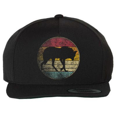 Maned Wolf Retro Style Sunset Vintage 70s 80s 90s Wool Snapback Cap