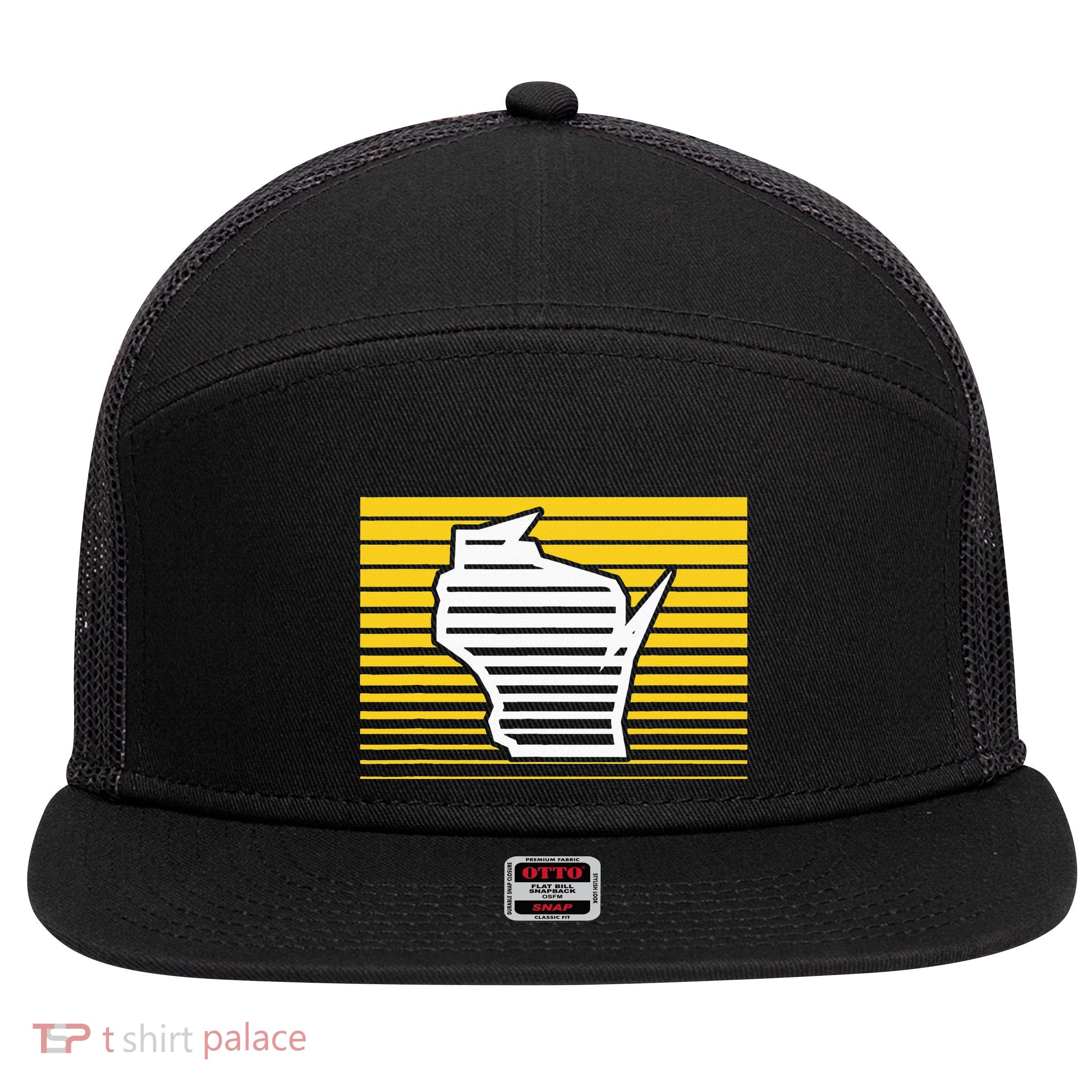 Milwaukee Wisconsin Retro Gradient Stripes 7 Panel Mesh Trucker Snapback Hat