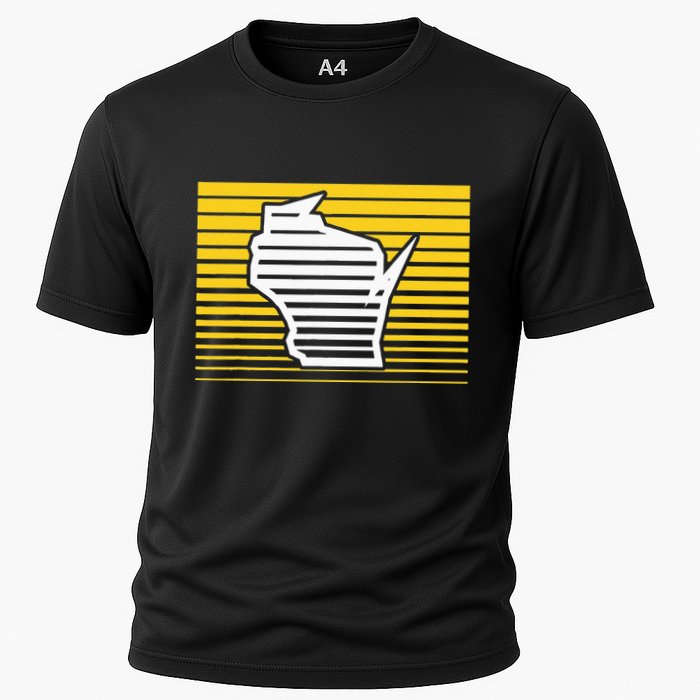 Milwaukee Wisconsin Retro Gradient Stripes Cooling Performance Crew T-Shirt