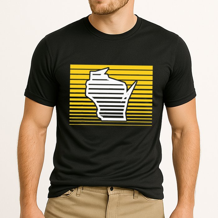 Milwaukee Wisconsin Retro Gradient Stripes Cooling Performance Crew T-Shirt