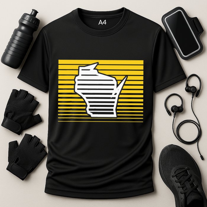 Milwaukee Wisconsin Retro Gradient Stripes Cooling Performance Crew T-Shirt