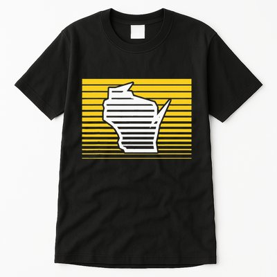 Milwaukee Wisconsin Retro Gradient Stripes Tall T-Shirt