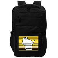 Milwaukee Wisconsin Retro Gradient Stripes Impact Tech Backpack