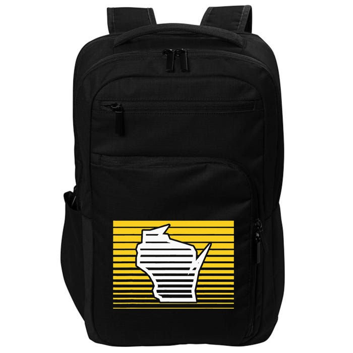 Milwaukee Wisconsin Retro Gradient Stripes Impact Tech Backpack