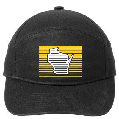 Milwaukee Wisconsin Retro Gradient Stripes 7-Panel Snapback Hat