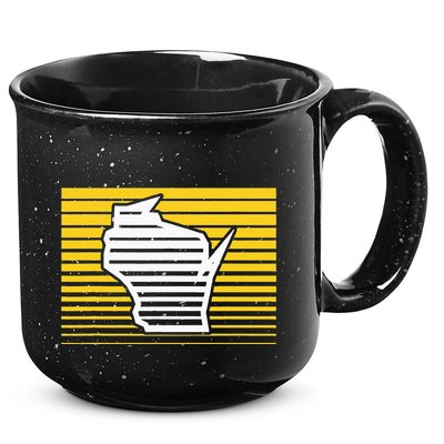 Milwaukee Wisconsin Retro Gradient Stripes 15oz Campfire Ceramic Mug