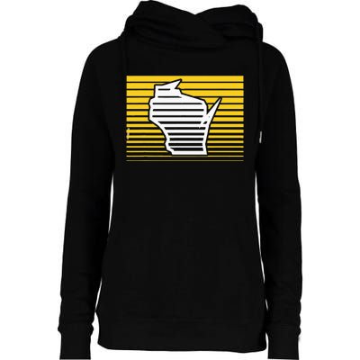 Milwaukee Wisconsin Retro Gradient Stripes Womens Funnel Neck Pullover Hood