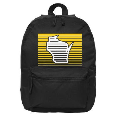 Milwaukee Wisconsin Retro Gradient Stripes 16 in Basic Backpack