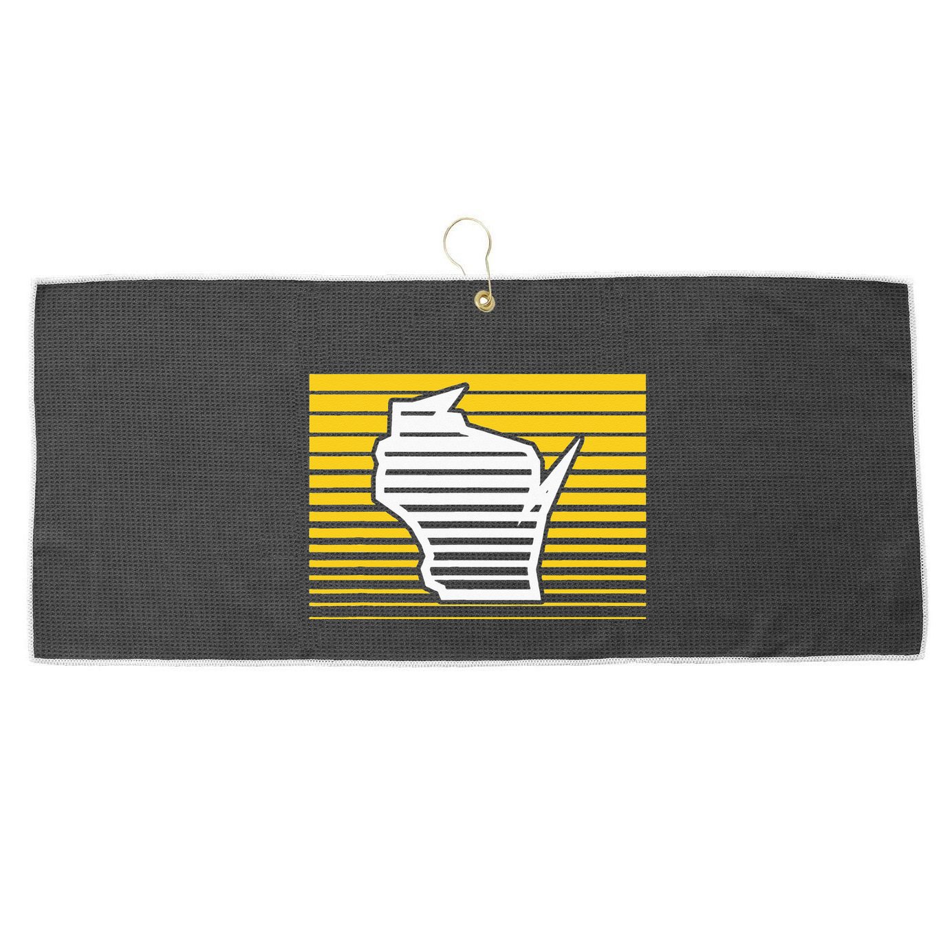 Milwaukee Wisconsin Retro Gradient Stripes Large Microfiber Waffle Golf Towel