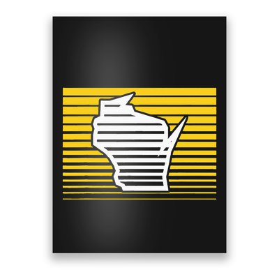 Milwaukee Wisconsin Retro Gradient Stripes Poster