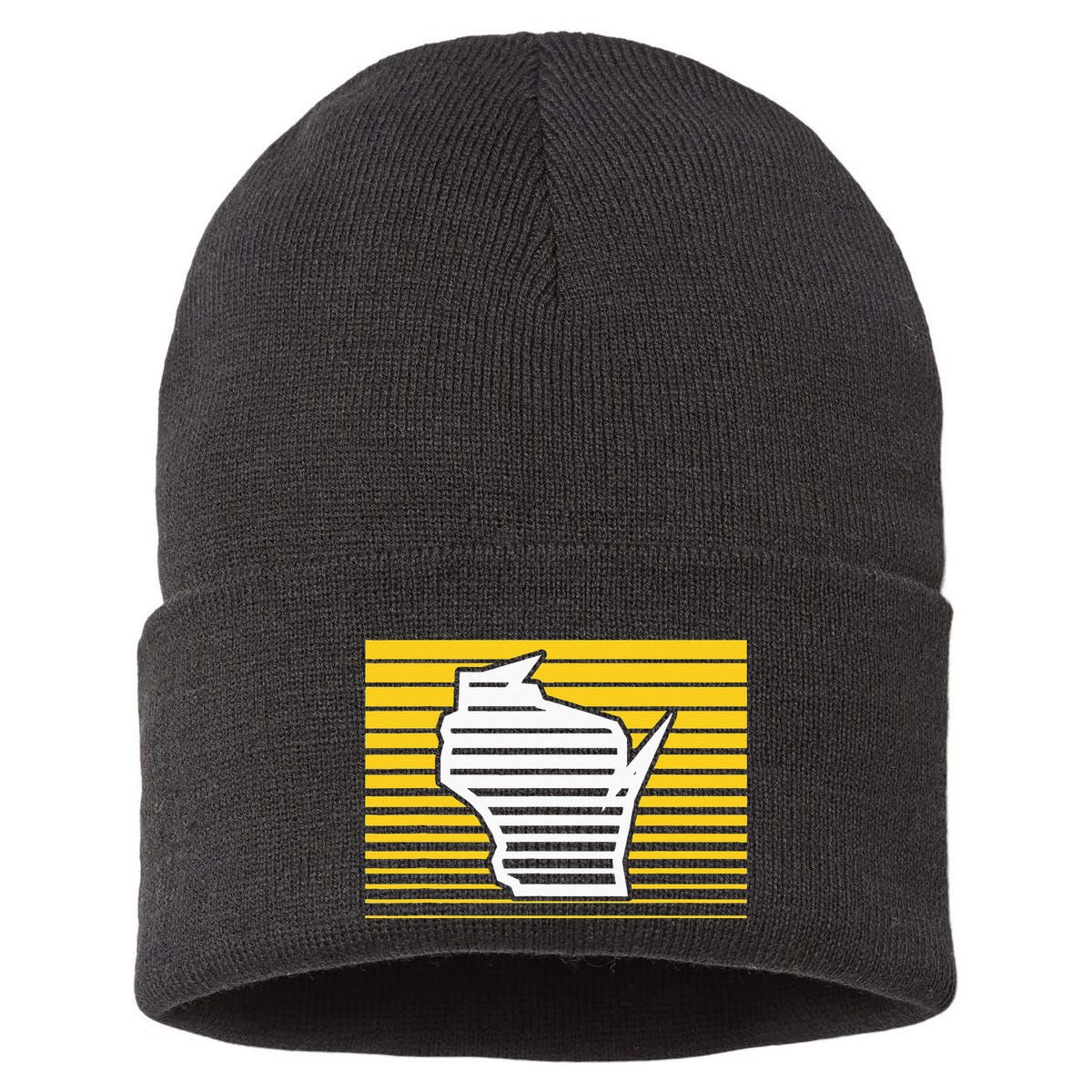 Milwaukee Wisconsin Retro Gradient Stripes Sustainable Knit Beanie