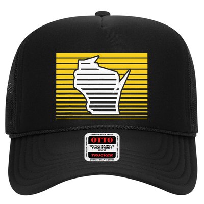 Milwaukee Wisconsin Retro Gradient Stripes Trucker Hat