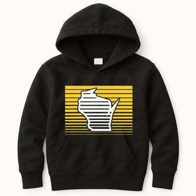 Milwaukee Wisconsin Retro Gradient Stripes Kids Hoodie