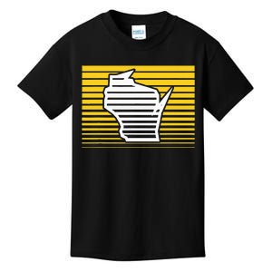 Milwaukee Wisconsin Retro Gradient Stripes Kids T-Shirt