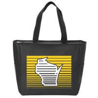 Milwaukee Wisconsin Retro Gradient Stripes Zip Tote Bag