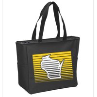Milwaukee Wisconsin Retro Gradient Stripes Zip Tote Bag