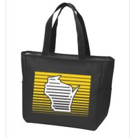 Milwaukee Wisconsin Retro Gradient Stripes Zip Tote Bag