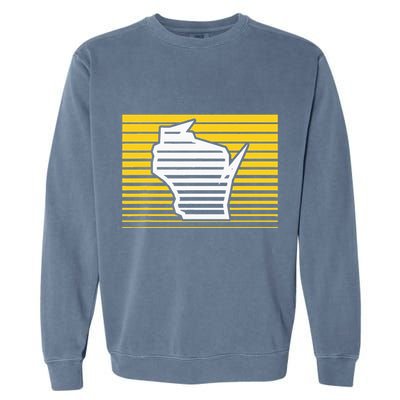 Milwaukee Wisconsin Retro Gradient Stripes Garment-Dyed Sweatshirt